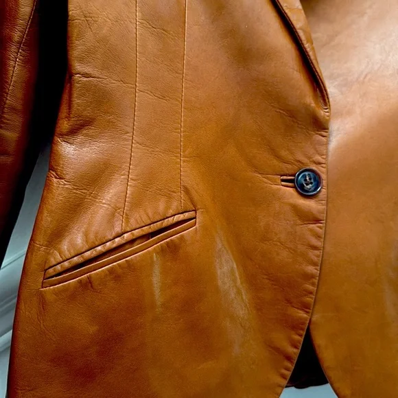 Ralph Lauren Women's Tan Leather Blazer - Picture 2 of 8